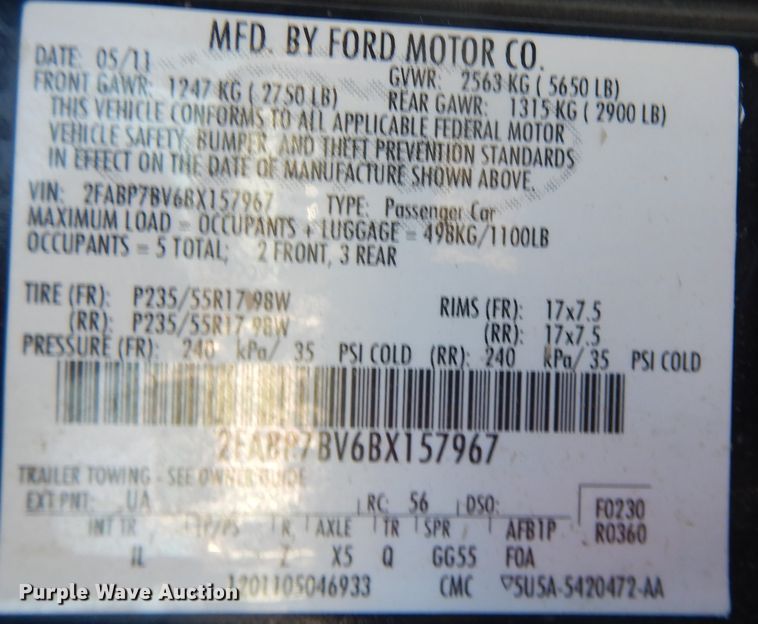 image for item DI5517 2011 Ford Crown Victoria Police Interceptor