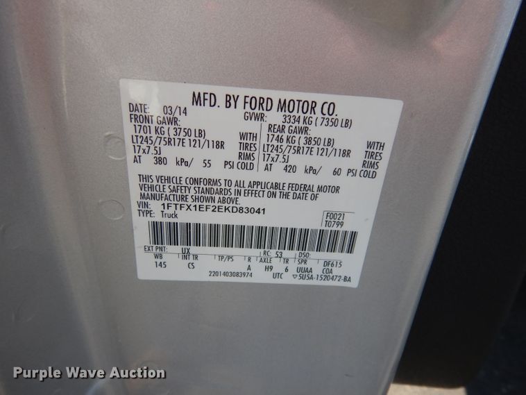 image for item DJ2975 2014 Ford F150  SuperCab pickup truck