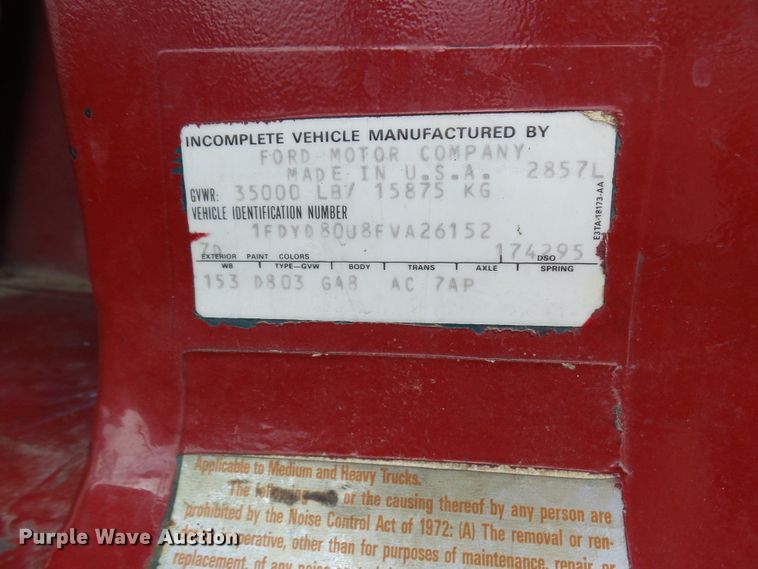 image for item DL0901 1985 Ford 8000  fire truck