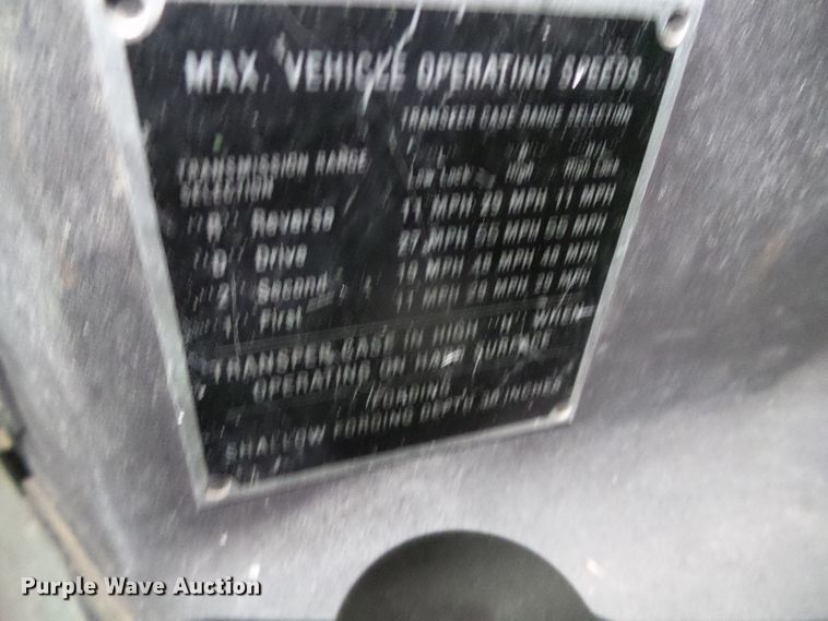 image for item EK9763 1989 Am General M998 Humvee  SUV