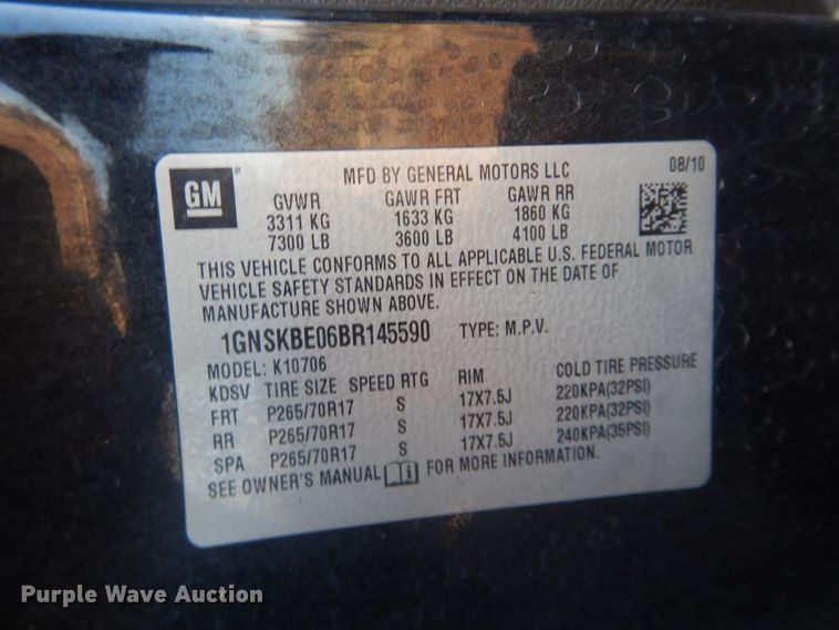 image for item HL9732 2011 Chevrolet Tahoe  SUV