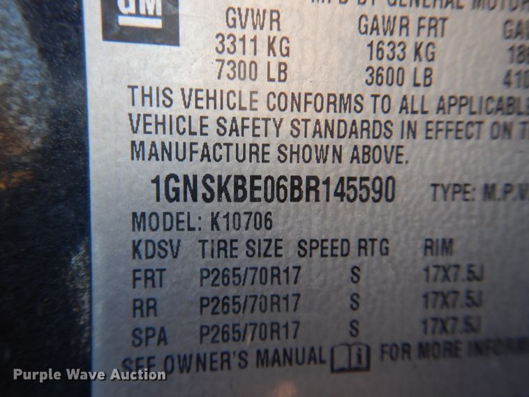 image for item HL9732 2011 Chevrolet Tahoe  SUV