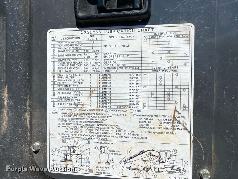 image for item HR9456 2003 Case CX225SR  excavator