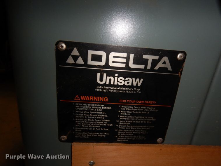 image for item HU9164 Delta unisaw