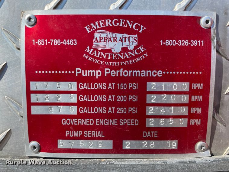 image for item HX9790 1990 Ottawa 08V  pumper fire truck