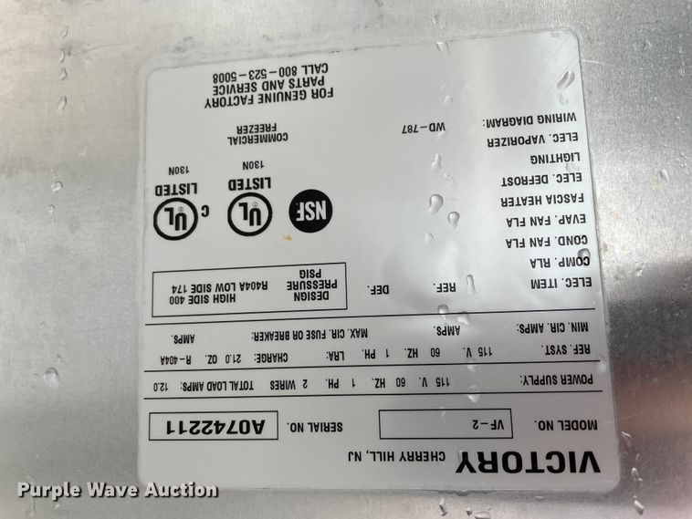 image for item HX9875 Victory VF-2  refrigerator