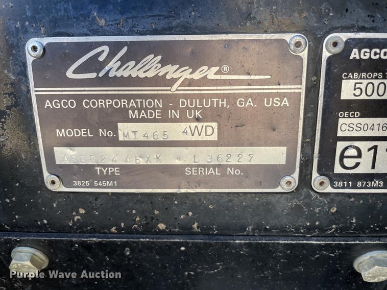 image for item II9247 2002 Challenger MT465  MFWD tractor