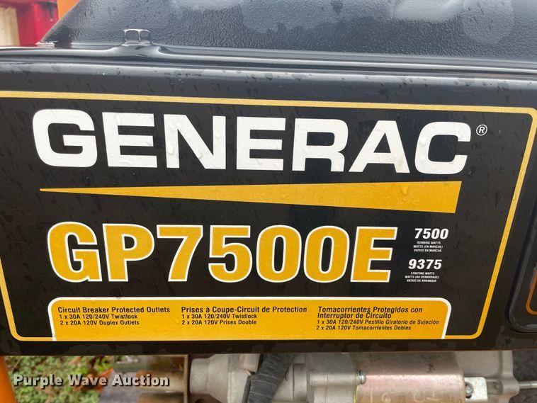 image for item II9287 (2) Generac GP7500E generators