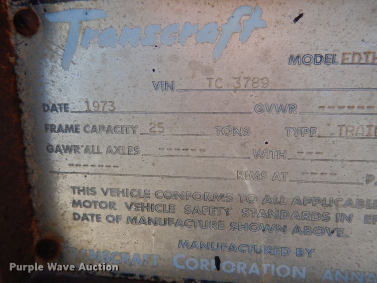 image for item DG4678 1973 Transcraft EDTH 11-240-64  drop deck trailer