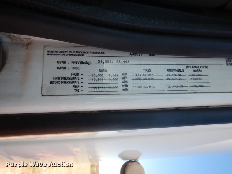 image for item DH5458 2000 Volvo VNM  semi truck