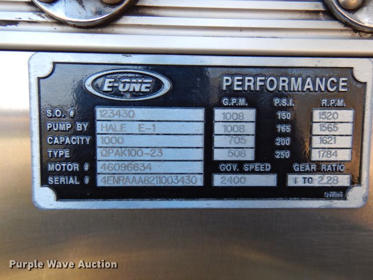 image for item DJ6068 2001 Engine One  pumper fire truck