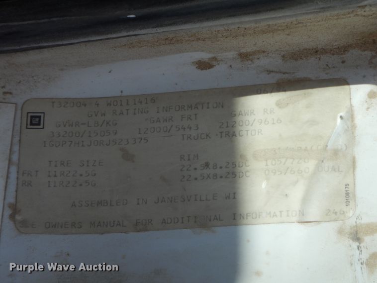 image for item HO9333 1994 GMC TopKick C6500  semi truck