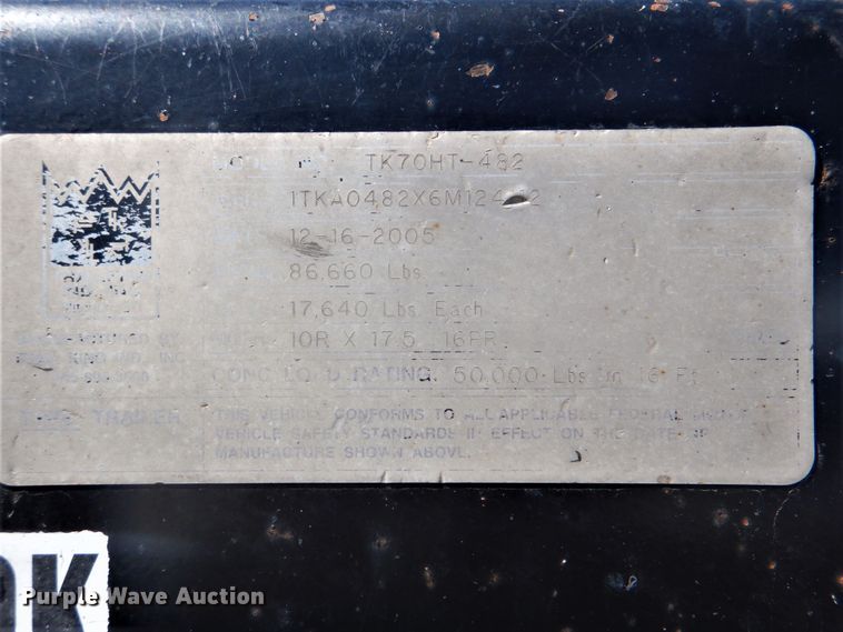 image for item HX9164 2006 Trail King TK70HT-482 drop deck trailer