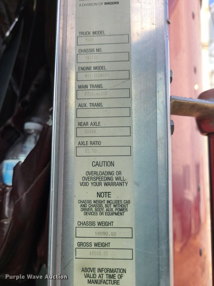 image for item IA9296 1997 Kenworth T600  semi truck