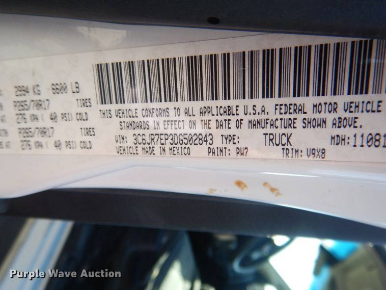 image for item DG4685 2013 Dodge Ram 1500  pickup truck