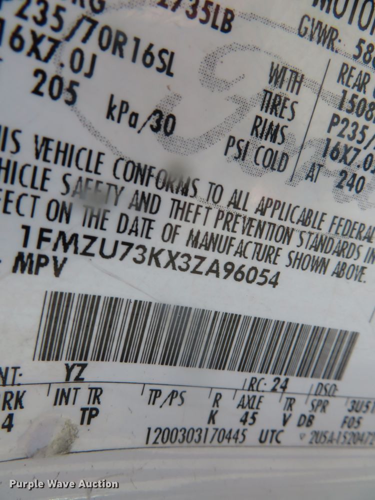 image for item DH0748 2003 Ford Explorer XLT  SUV