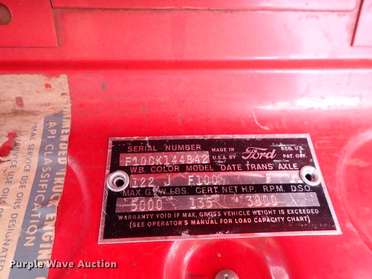 image for item DJ0196 1961 Ford F100  pickup truck