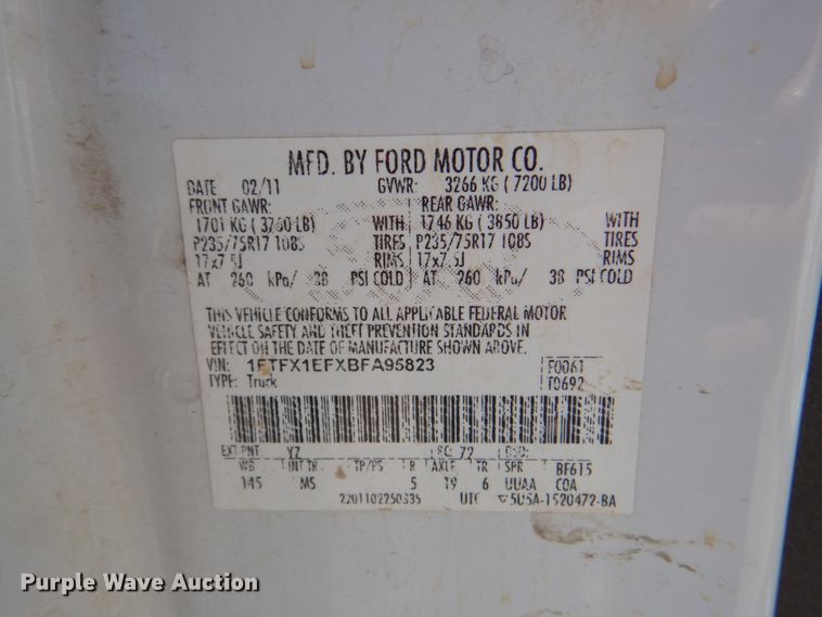 image for item DK5489 2011 Ford F150 XLT  SuperCab pickup truck