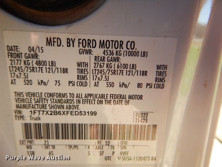 image for item DK5492 2015 Ford F250 Super Duty  SuperCab pickup truck