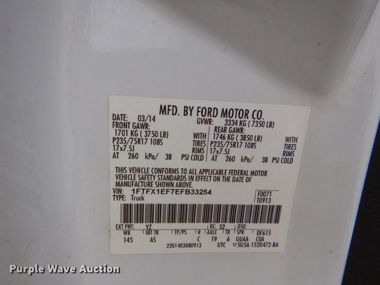 image for item DK5549 2014 Ford F150 XLT  SuperCab pickup truck