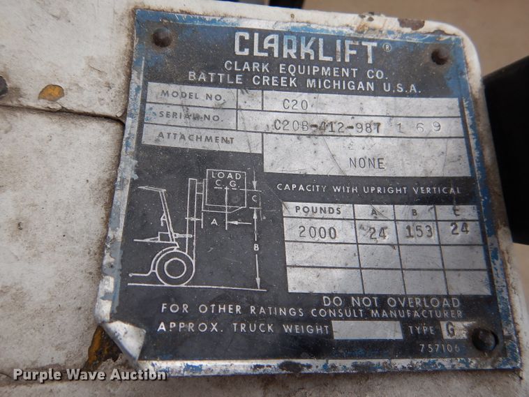 image for item DL4828 Clark C20  forklift