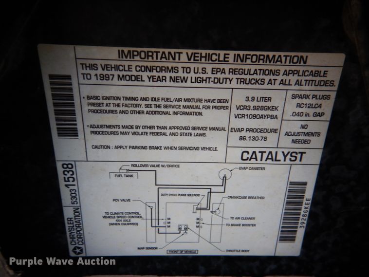 image for item DL4841 1997 Dodge Dakota  Ext. Cab pickup truck