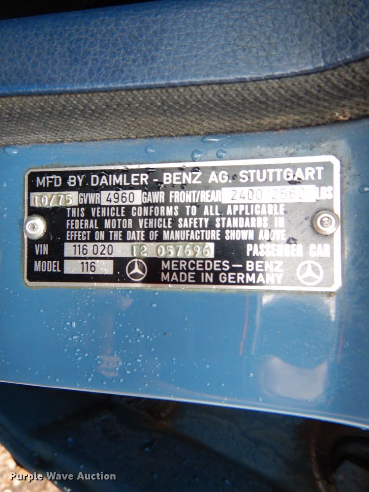 image for item DL4892 1976 Mercedes Benz 280S  passenger vehicle