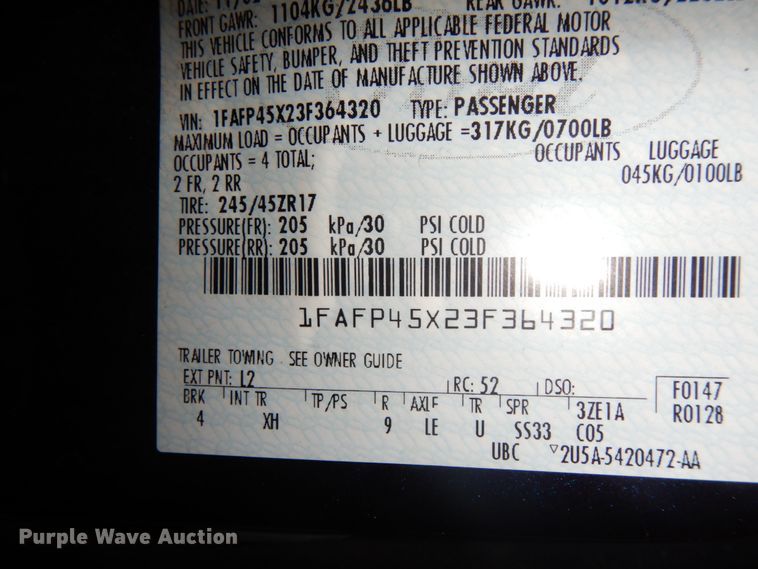 image for item DM2858 2003 Ford Mustang GT  convertible