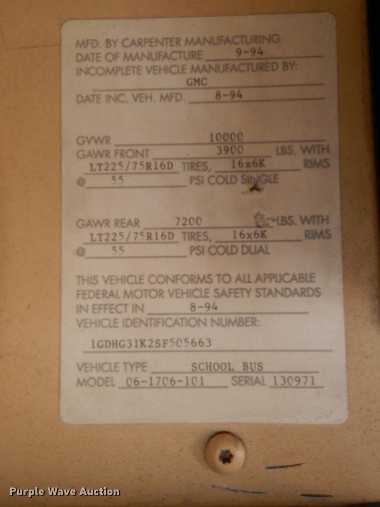 image for item DM2861 1995 GMC Vandura 3500  shuttle bus