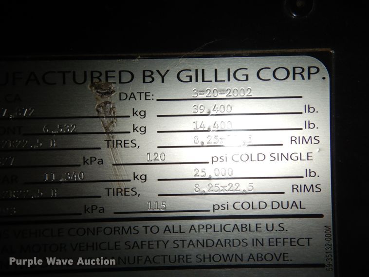 image for item DM2863 2002 Gillig C20B096N4  coach bus