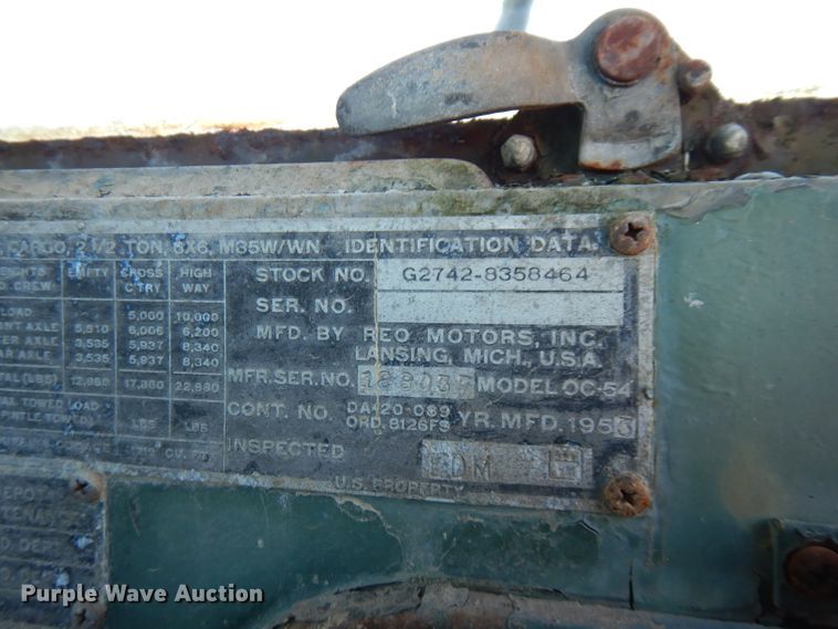 image for item GK9495 1953 Reo  truck cab and chassis