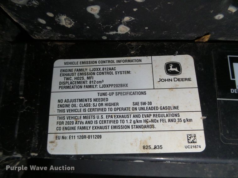 image for item GR9406 2020 John Deere XUV835E  utility vehicle