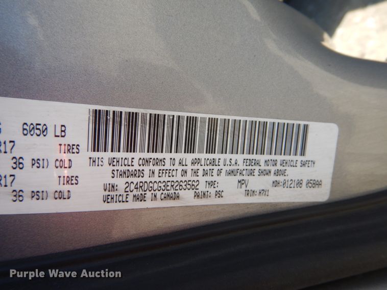 image for item GT9626 2014 Dodge Grand Caravan  handicap accessible van