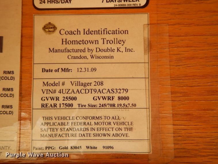 image for item GT9630 2010 Freightliner MB55  trolley