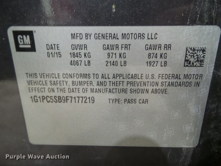 image for item HF9853 2015 Chevrolet Cruze LT