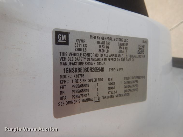 image for item HG9677 2013 Chevrolet Tahoe  SUV