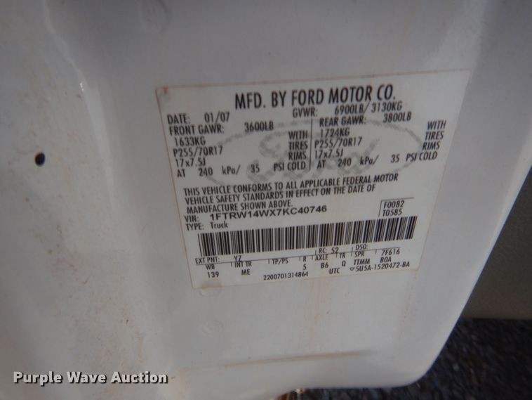 image for item HG9911 2007 Ford F150  SuperCrew pickup truck