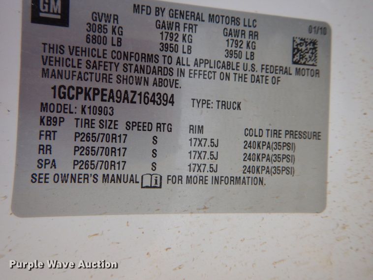 image for item IA9494 2010 Chevrolet Silverado 1500  pickup truck