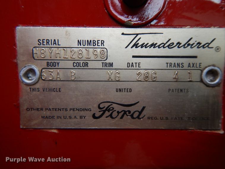 image for item IX9356 1958 Ford Thunderbird