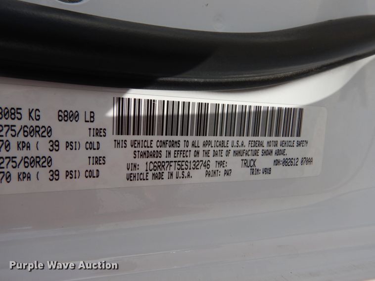 image for item IY9525 2014 Dodge Ram 1500  Quad Cab pickup truck