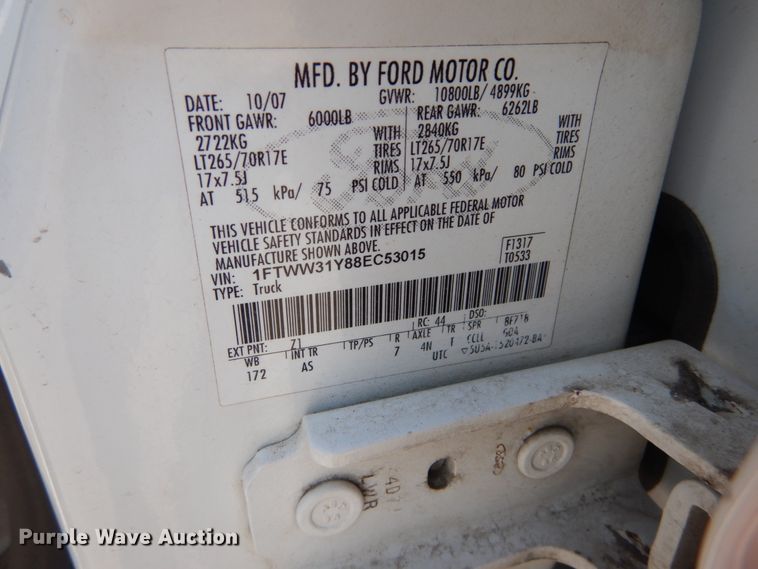 image for item IY9530 2008 Ford F350 Super Duty XLT  Crew Cab pickup truck