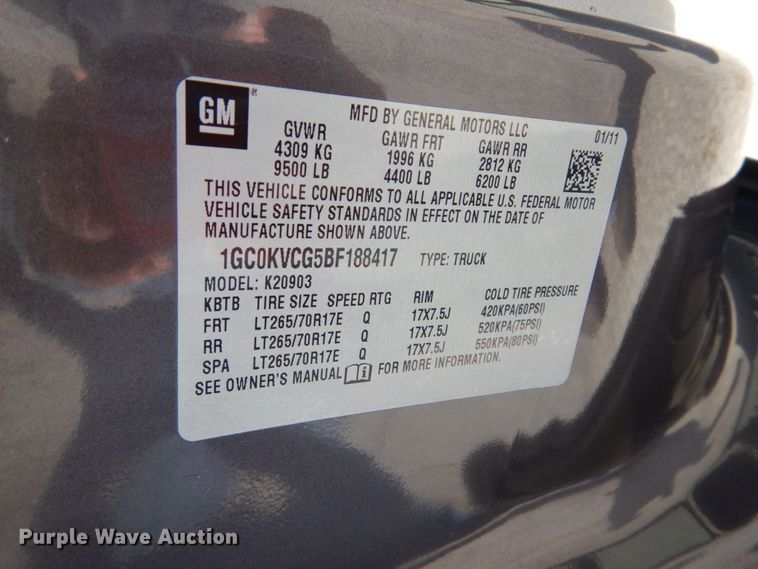 image for item IY9535 2011 Chevrolet 2500HD  pickup truck