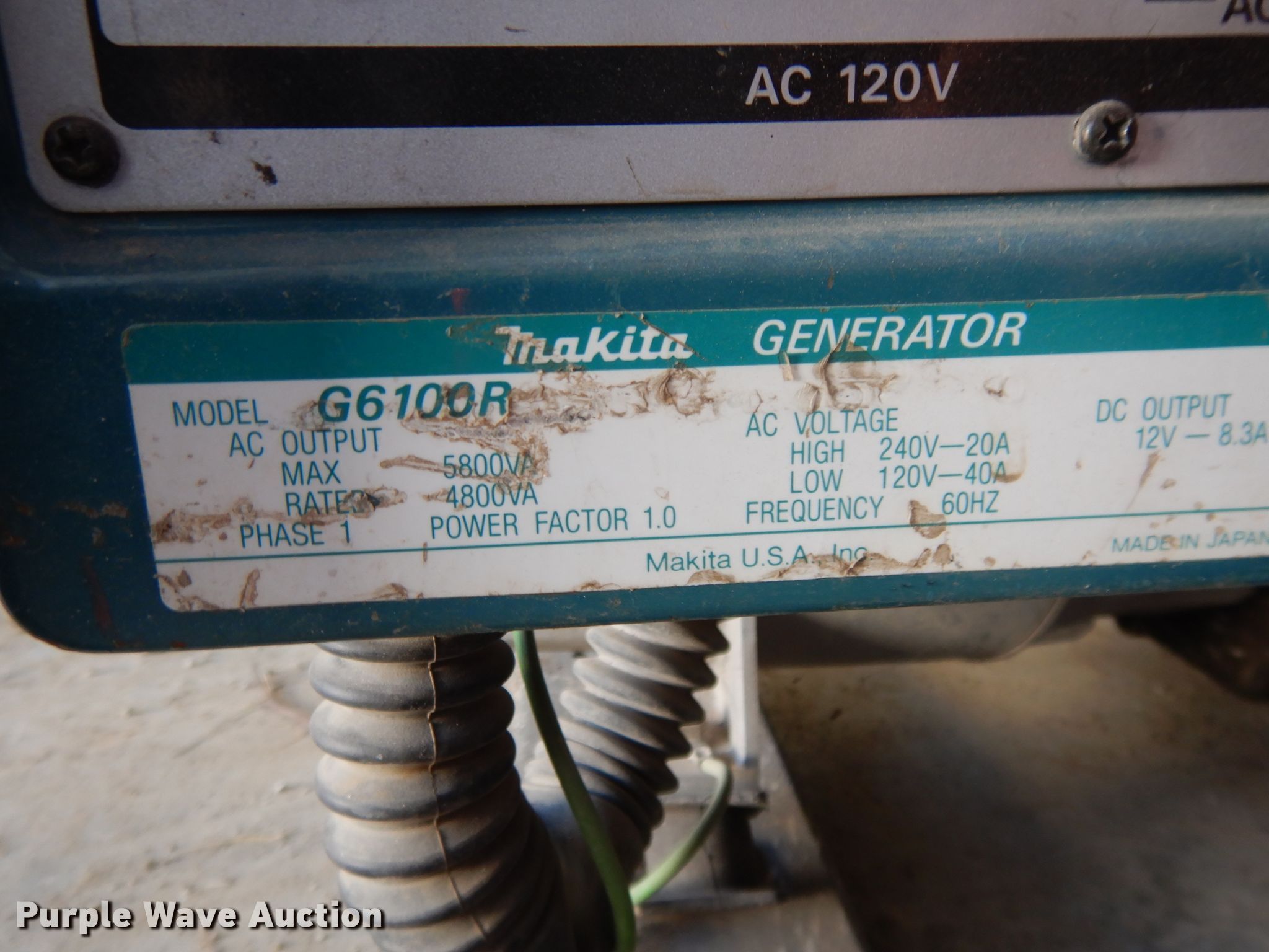 Makita G6100R generator in Paola, KS Item DL2046 sold Purple Wave