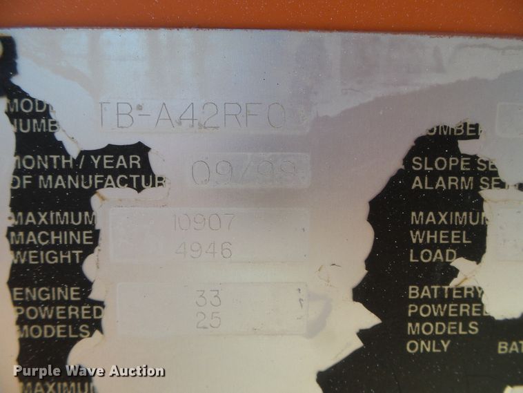 image for item DI5525 1998 Snorkel TB-A42RFO  boom lift