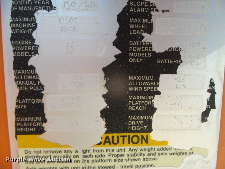 image for item DI5525 1998 Snorkel TB-A42RFO  boom lift