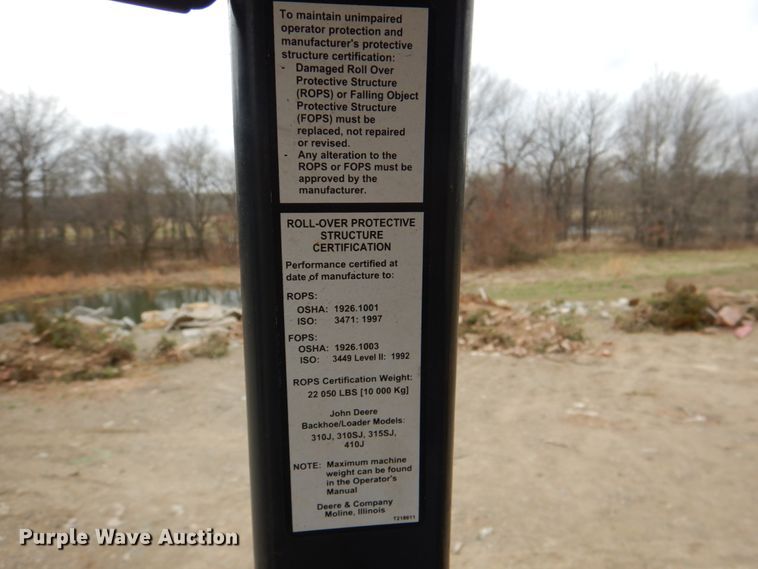 image for item DJ0396 2012 John Deere 310J  backhoe