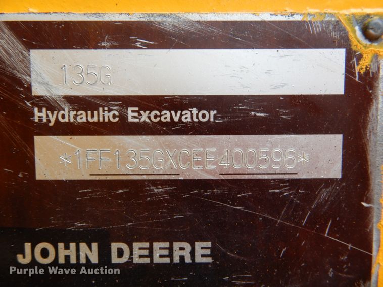 image for item DJ0400 2014 John Deere 135G  excavator