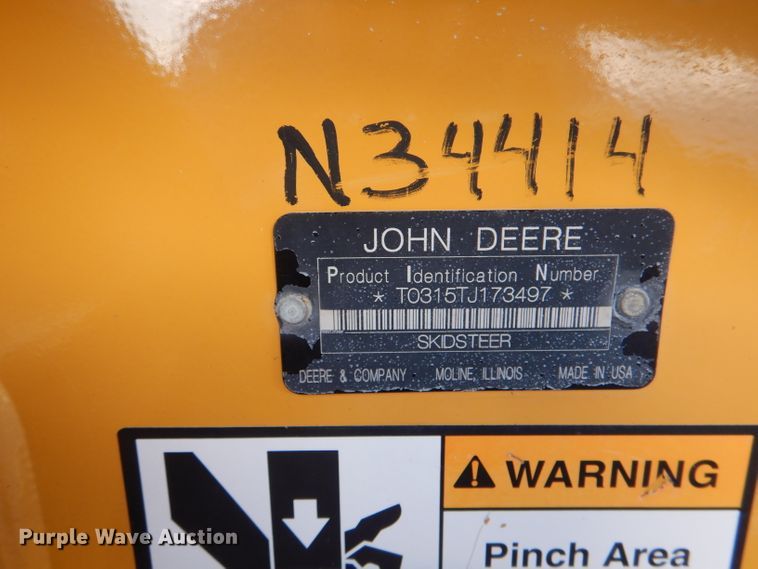 image for item DJ0514 2009 John Deere CT315  tracked skid steer loader