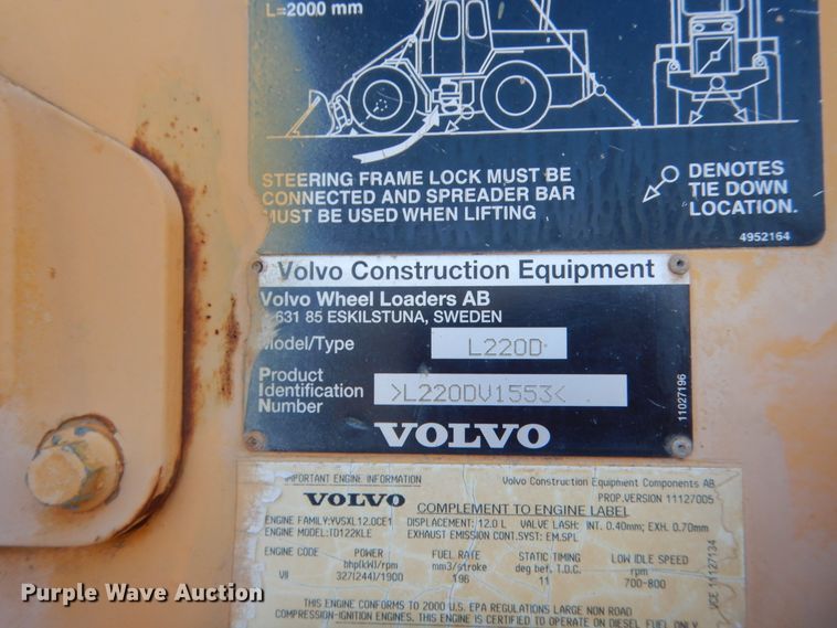 image for item DJ2184 2000 Volvo L220D  wheel loader
