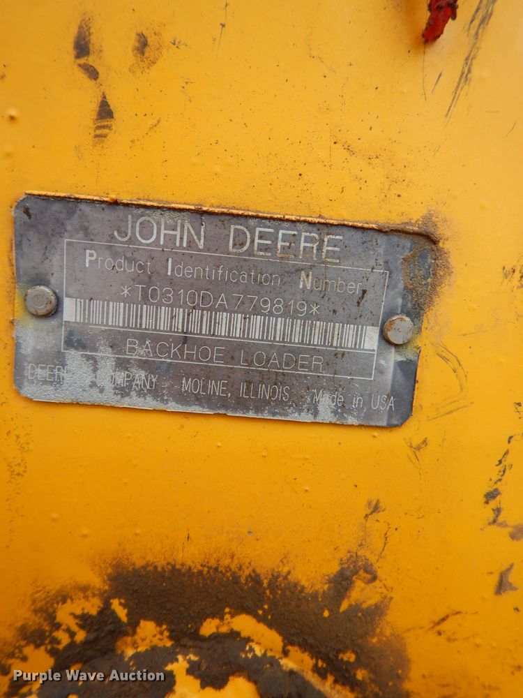 image for item DJ2979 1991 John Deere 310D  backhoe